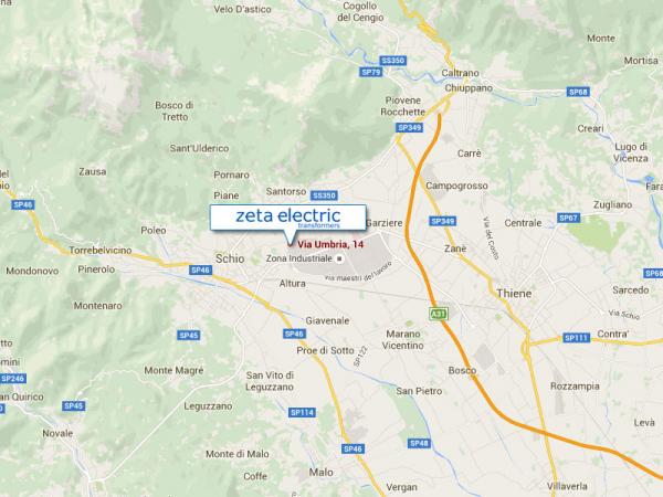 Zeta Electric si trova a Schio (VICENZA), ed è facilmente raggiungibile dall'uscita autostradale A31 di Thiene.